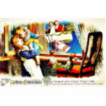 christmas greeting with a girl holding the other u photo cutout