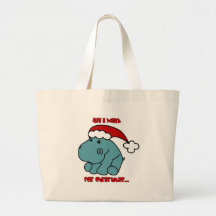 Christmas Hippo Canvas Bags