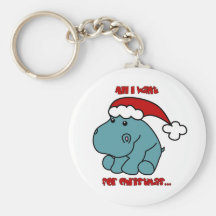 Christmas Hippo Keychain