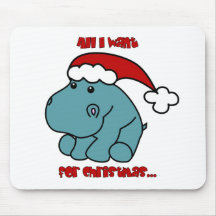 Christmas Hippo Mousepads