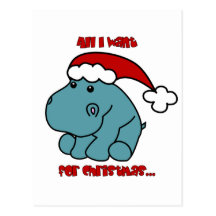Christmas Hippo Postcard