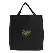 Christmas Holly Embroidered Bag