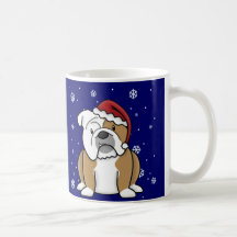 Christmas Kawaii English Bulldog Mugs