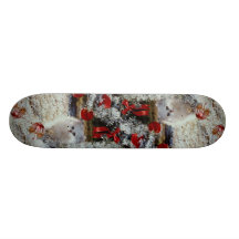 Christmas kitten custom skate board