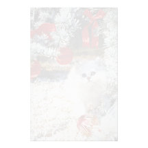 Christmas kitten personalized stationery