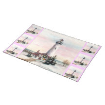 christmas lighthouse Placemat