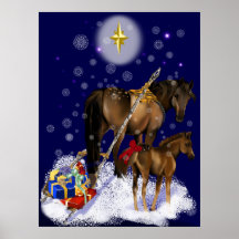 Christmas Mare and Baby Poster