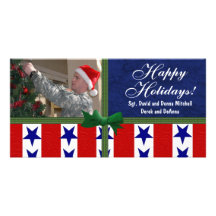 Christmas Military Patriotic Custom Photo Greeting Card