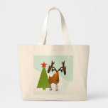 Christmas Moose Canvas Bags