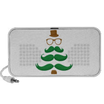 Christmas Moustache Tree Laptop Speakers