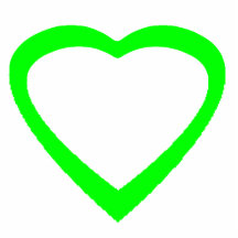 Christmas Ornament Open Heart Green Light Photo Cut Out
