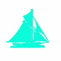 Christmas Ornament Sailboat Cyan Photo Cut Out