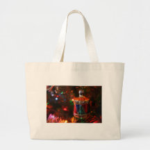 Christmas ornament shopping back tote bags