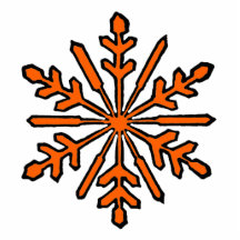 Christmas Ornament Snowflake 1 Orange Cut Outs