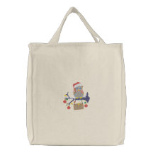 Christmas Owl Canvas Bag