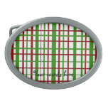 Christmas plaid pattern belt buckles