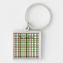Christmas plaid pattern keychains