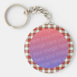 christmas plaid photo frame key chains