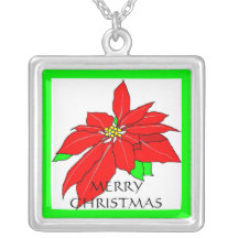Christmas Pointsetta Necklace
