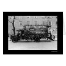 Christmas Post Office Truck 1921 Greeting Cards