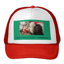 CHRISTMAS PUG BALL CAP hats