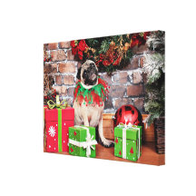 Christmas - Pug - Lily Lou Gallery Wrap Canvas
