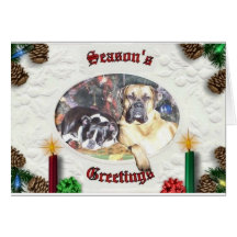 Christmas pups greeting cards