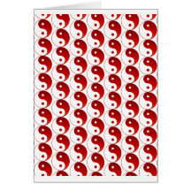 Christmas Red Yin & Yang Pattern Greeting Card