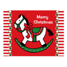 Christmas Rocking Horse Custom Postcard