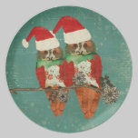 Christmas Rose Owls Plate plates