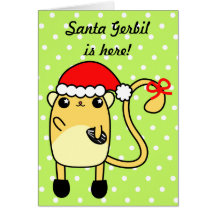 Christmas Santa Cute Gerbil Card