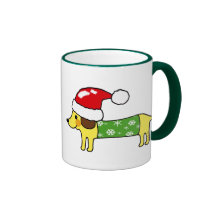 Christmas sausage dog coffee mug