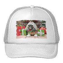 Christmas - Shih Tzu - Opal Mesh Hats