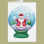 Christmas Snow Globe Santa Claus, Star and Bird cards