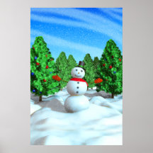 Christmas Snowman Poster