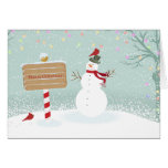 Christmas Snowman Winter Scene Greeting Card cards