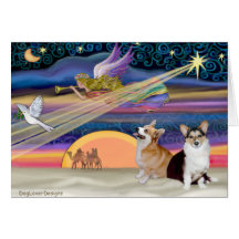 Christmas Star - Welsh Corgi (2 Pembroke) Greeting Card