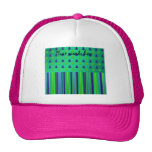 Christmas stripes in green with Christmas trees19 hats