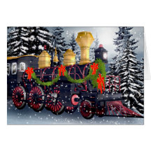 Christmas train greeting card