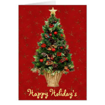 Christmas tree, Happy Holiday's card