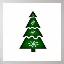 Christmas Tree Sectional w snowflakes Posters