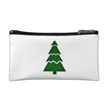 Christmas Tree Sectional with call ornament green. Cosmetics Bags