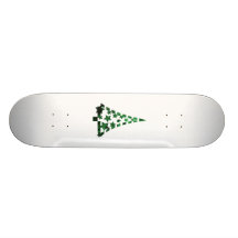 Christmas Tree stars n dashes mottled green Skate Deck