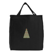 Christmas Tree tote Embroidered Tote Bags