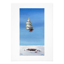 Christmas tree uprooted flying off holiday travel custom invitations