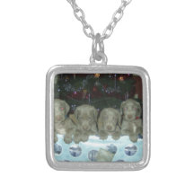 Christmas Weimaraner Puppies Pendant