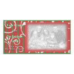 Christmas Whimsical Swirls Photo Card Red Green