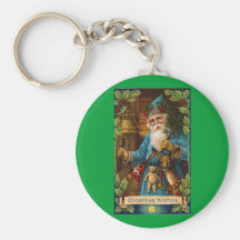 Christmas Wishes Vintage Holiday Art Keychains