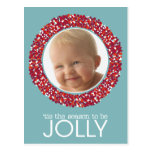 Christmas Wreath Photo Postcard