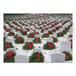 Christmas wreaths snow Arlington National Cemetery Greeting Card